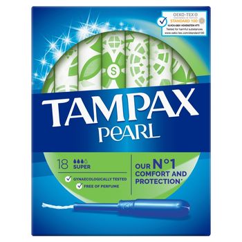 Tampax Pearl Super Tampony z aplikatorem, 18 sztuk