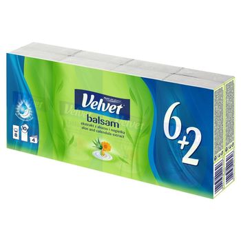 Velvet Balsam Chusteczki higieniczne ekstrakt z aloesu i nagietka 8 x 10 sztuk