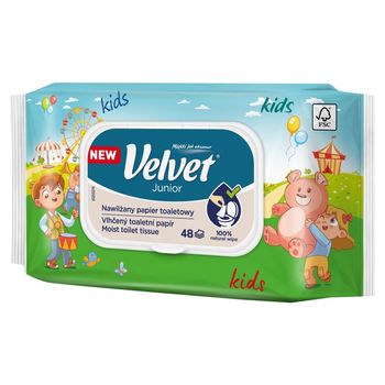 Velvet Junior Nawilżany papier toaletowy 48 sztuk