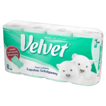 Velvet Łagodnie Seledynowy Papier toaletowy 8 rolek