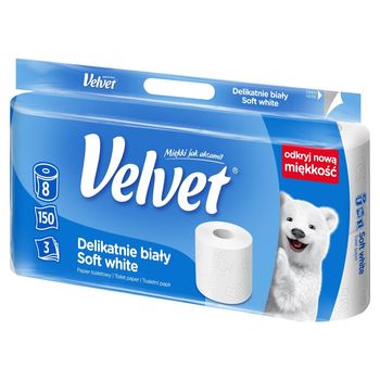 Velvet Papier toaletowy delikatnie biały 8 rolek