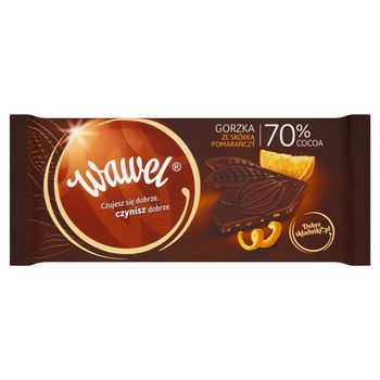 Wawel Czekolada gorzka ze skórką pomarańczy 70% Cocoa 100 g