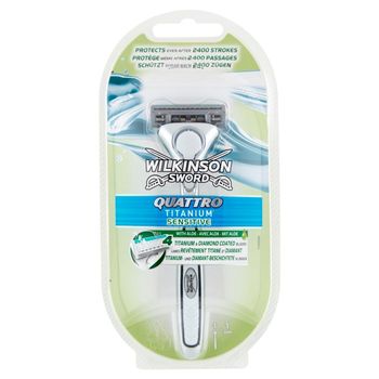 Wilkinson Sword Quattro Titanium Sensitive Maszynka do golenia z wymiennymi ostrzami dla mężczyzn