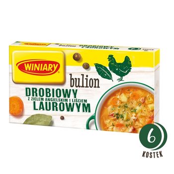 Winiary Bulion drobiowy z zielem angielskim i liściem laurowym 60 g (6 sztuk)