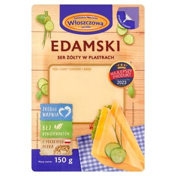 Włoszczowa Ser żółty w plastrach edamski 150 g