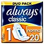 Always Classic Normal Podpaski ze skrzydełkami, 20 sztuk