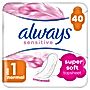 Always Ultra Sensitive Normal Plus (rozmiar 1) Podpaski ze skrzydełkami, 40 sztuk